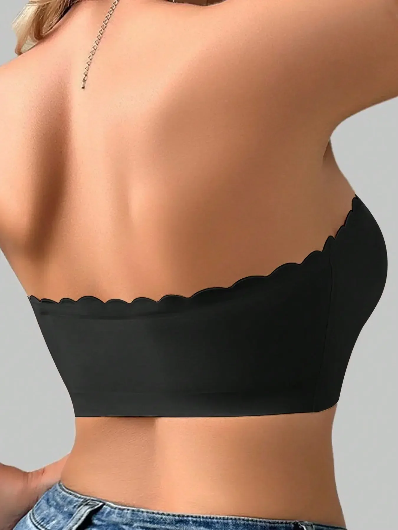 女性用ストラップレスブラ、シームレスバンドゥブラ、カジュアル - Strapless Bra Backless のレビューと価格
