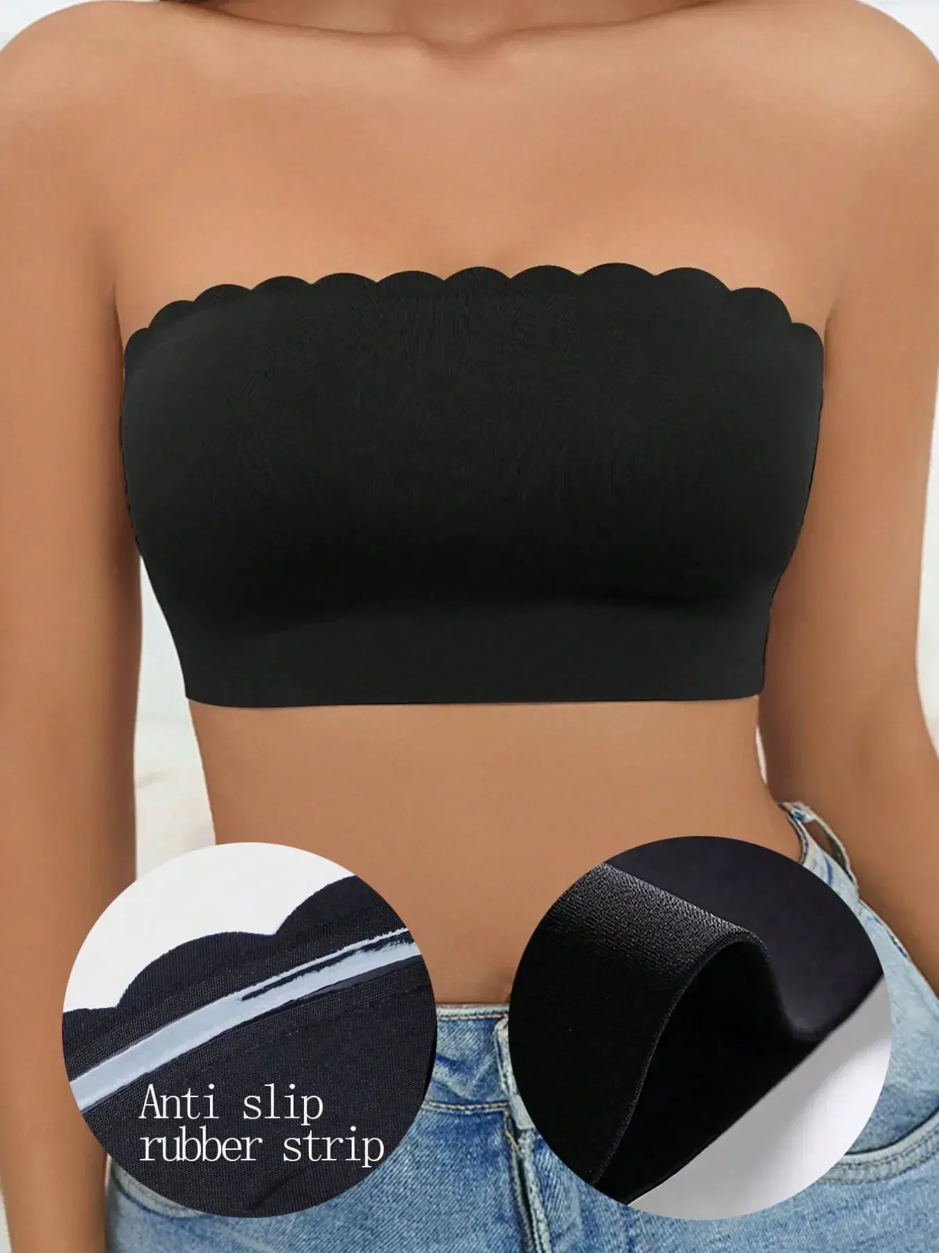女性用ストラップレスブラ、シームレスバンドゥブラ、カジュアル - Strapless Bra Backless のレビューと価格